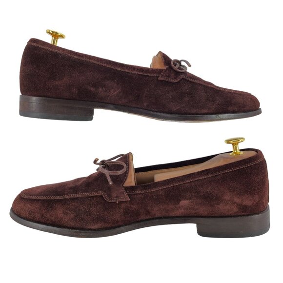 Martin Dingman Italy Brown Suede Dress Shoes Mens 10 Apron-toe Loafers Slip-ons main image 5